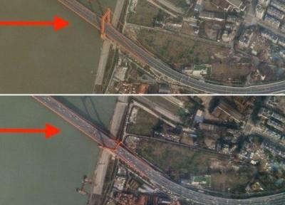 عکس ، تصویر ماهواره ای از خیابانی در ووهان ؛ قبل و بعد از قرنطینه