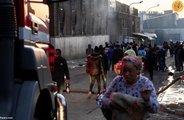 فاجعه آتش سوزی ساختمان 5 طبقه در آفریقای جنوبی